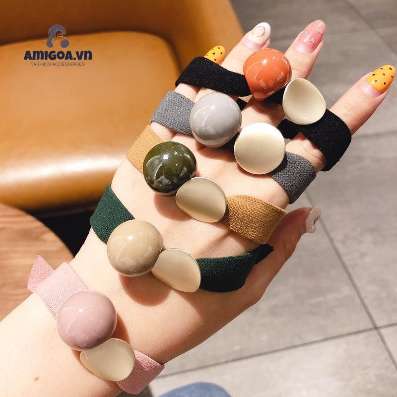 ✨✨Dây Buộc Tóc Bản Rộng Bằng Da Cao Su Kiểu Hàn Quốc Đơn Giản Cho Nữ