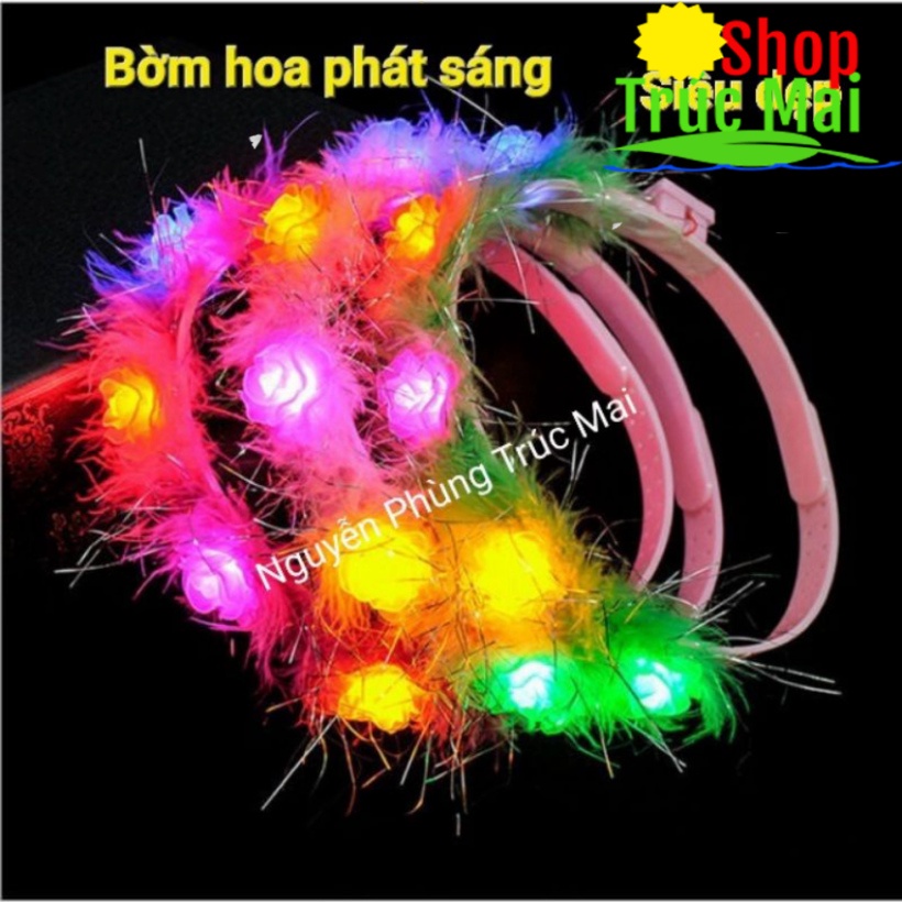 Bờm tóc cute đội đầu cho bé yêu xinh đẹp, có led chiếu sáng - Linh phụ kiện tóc tết trung thu noel và tham gia liên hoan