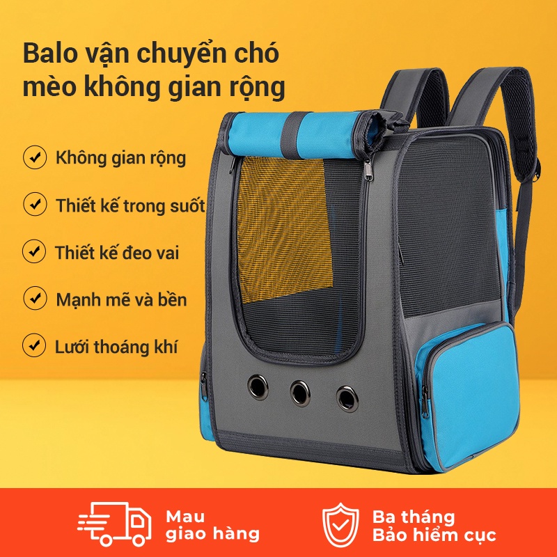 Balo Vận Chuyển Chó Mèo Size To - Balo Đựng Chó Mèo Trong Suốt Size Lớn