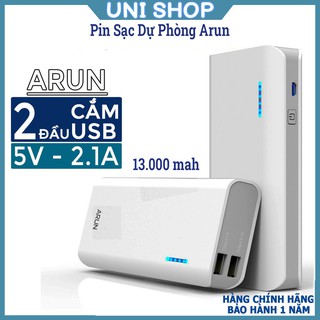 Sạc Dự Phòng Arun 13000mah Màn Hình Led, Có Đèn Pin - BH 1 năm | Arun Y625 13000mah
