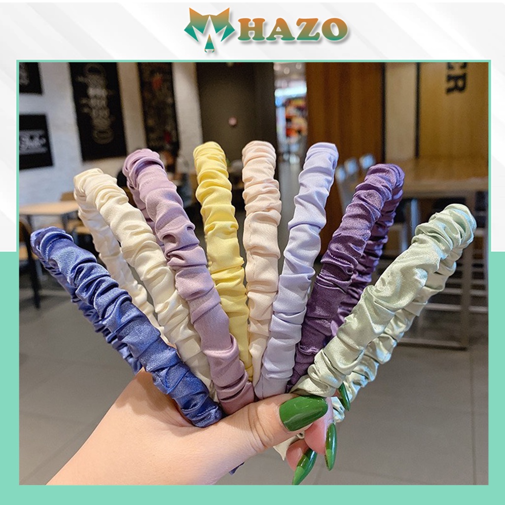 Băng Đô Cài Tóc Dạng Chun Nhún Retro Chất Liệu Chiffon Phong Cách Hàn Quốc 2021 - Hazo