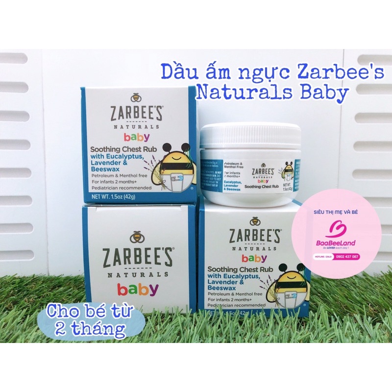 Dầu bôi ấm ngực Zarbee Naturals Baby 42g cho bé - BAAEELAND