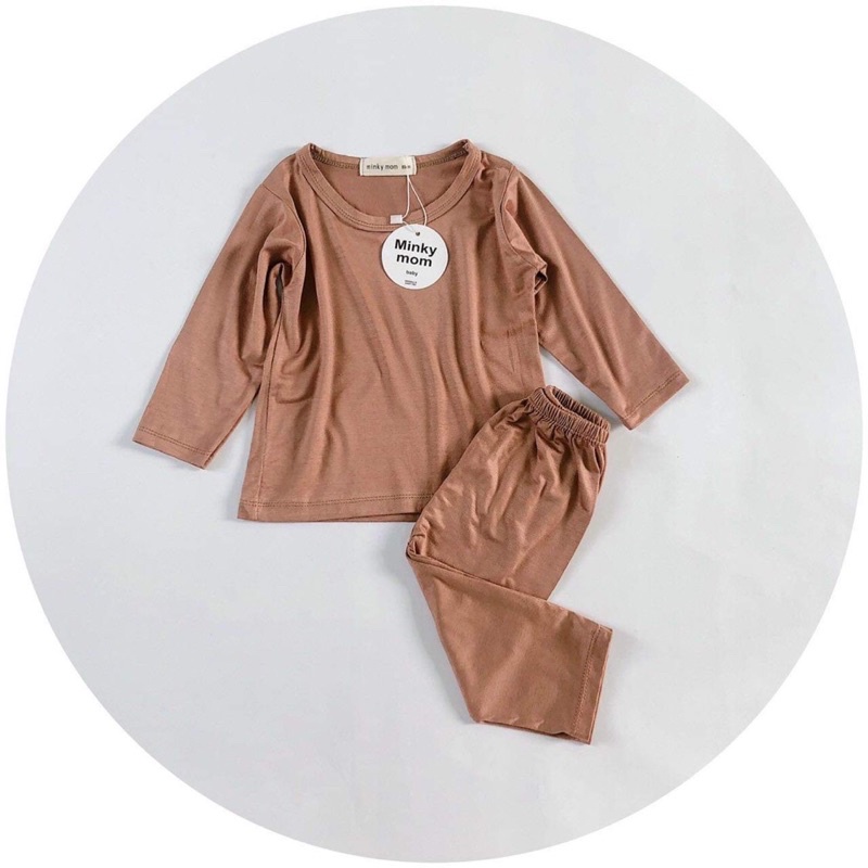 Bộ thun lạnh trơn dài tay mickymom cho bé từ 8-20kg