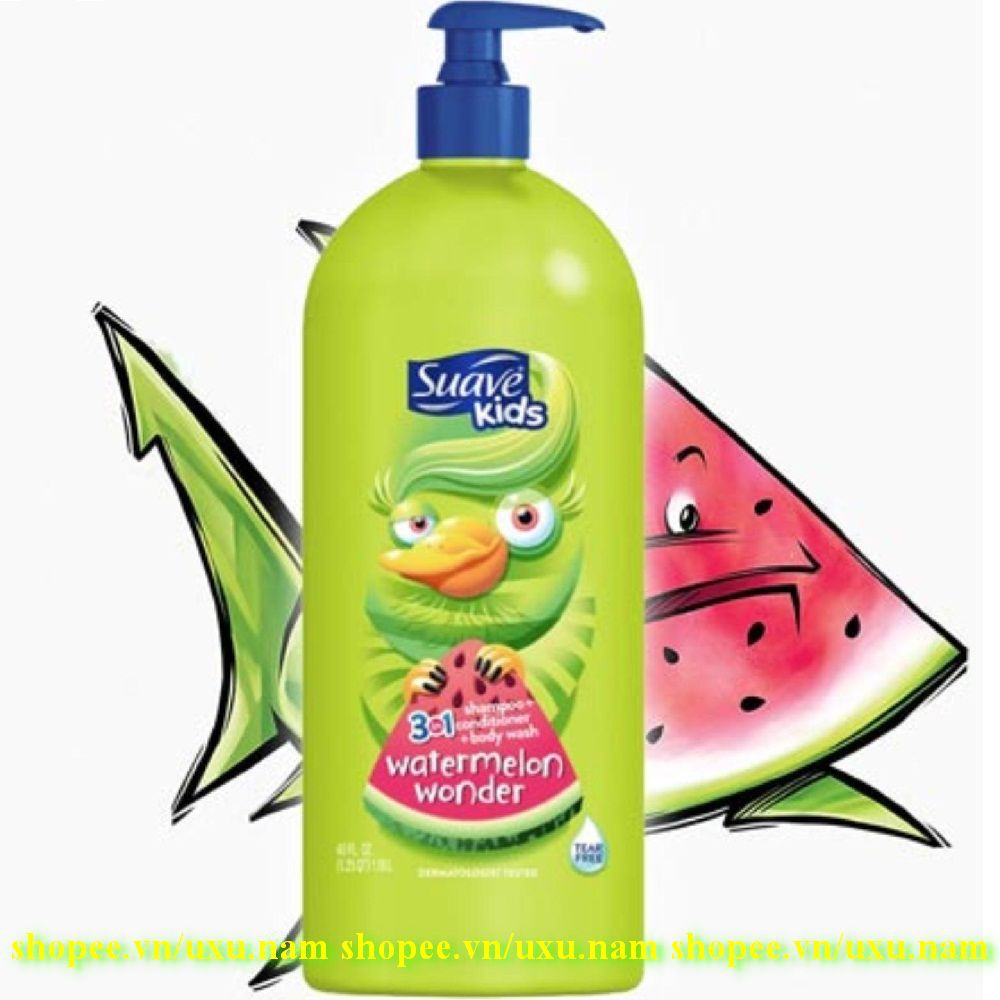 Dầu Tắm Gội Xả Tắm 1.18l Suave Kids hương dưa hấu 3 Trong 1 chính hãng | BigBuy360 - bigbuy360.vn