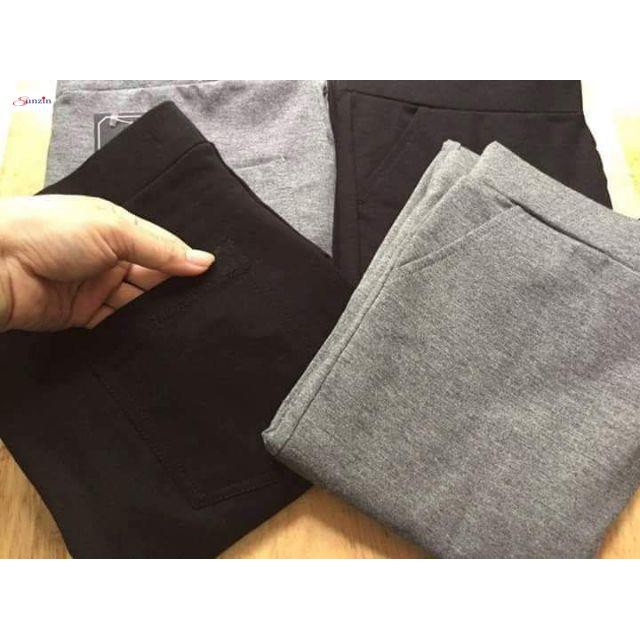 Quần Legging trơn 4 túi vải cotton dẻo