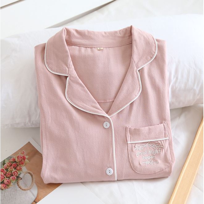 Đồ Bộ Pijama Bầu Và Sau Sinh Cho Con Bú Azuno Az26221 Chất Liệu Cotton Mặc Mùa Hè Rất Mát