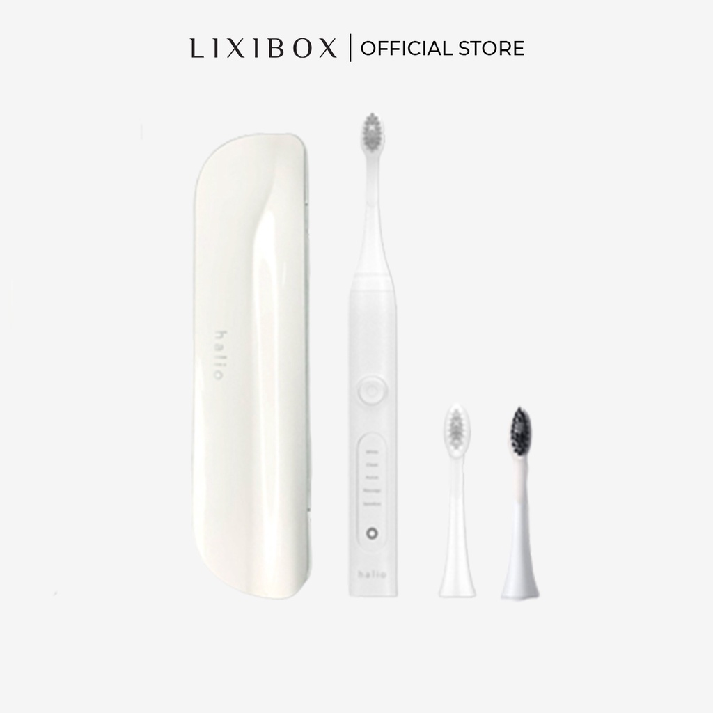 [Mã COSLXT5 giảm 10% đơn 600K] Combo Bàn chải điện Halio Sonic Whitening Toothbrush - White và 2 Đầu bàn chải thay thế