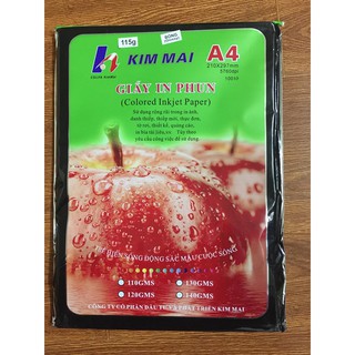 Giấy in ảnh A4 Kim Mai ĐL115, 1 mặt bóng ( tập 100 tờ)