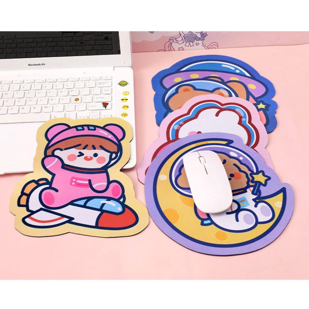 Miếng Lót chuột dễ thương chống trơn trượt, hình gấu thỏ xinh xắn - cute, decor mặt bàn làm việc