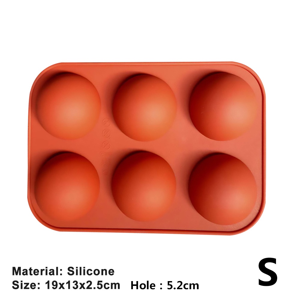 Khuôn silicon 6 lỗ hình bán nguyệt để làm bánh xà phòng tiện dụng