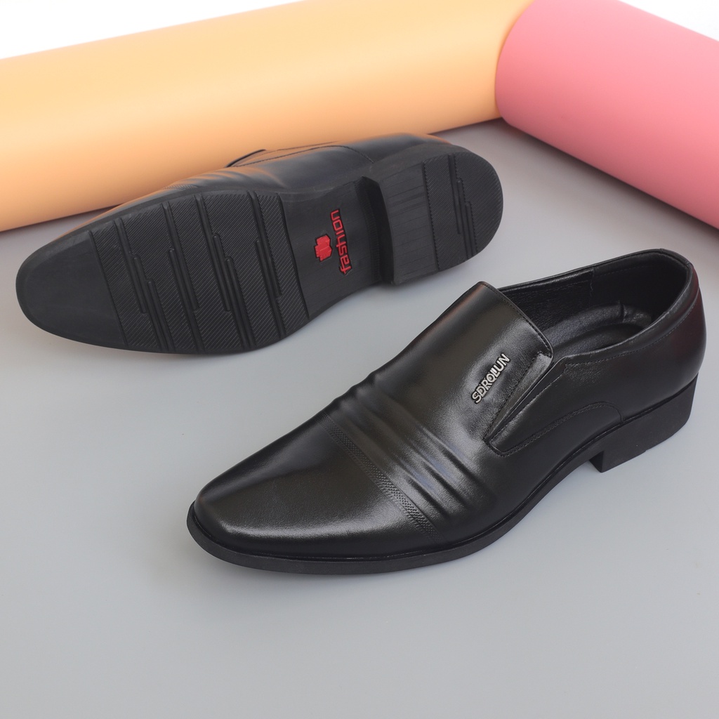 Giày tây da bò màu nâu, giày lười nam da bò đế cao su đúc - NeO4528na