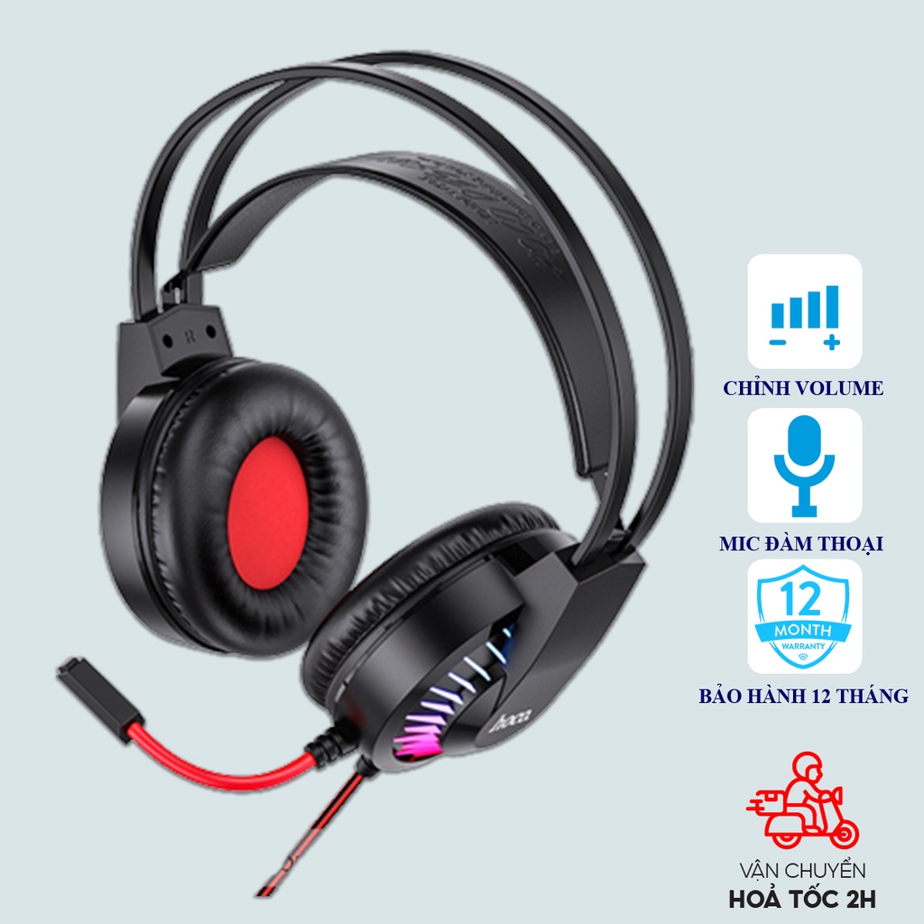 Tai nghe chụp đầu Hoco W105 hỗ trợ đàm thoại,chỉnh âm lượng dây dài 2m cho PC Laptop
