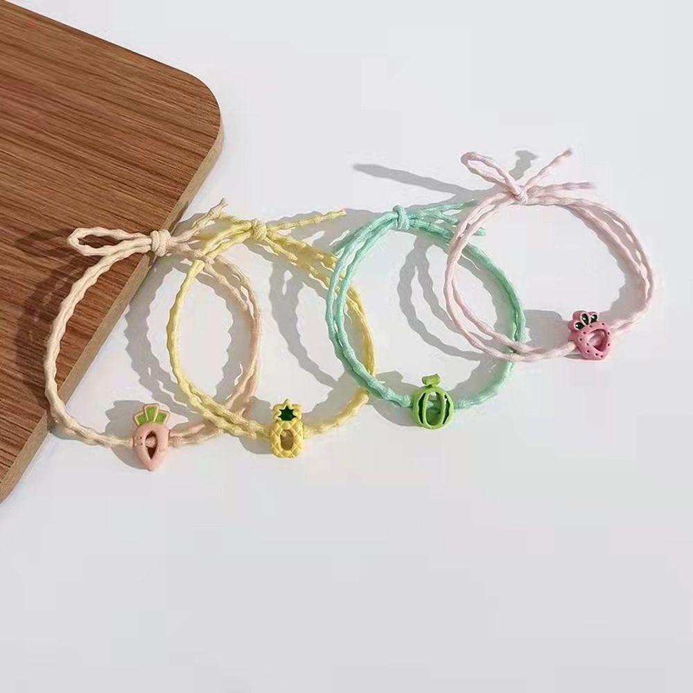 FORBETTER Dây Buộc Tóc Co Giãn Hình Trái Dâu Tây Dễ Thương Cho Nữ