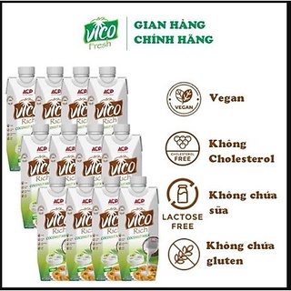 12 Hộp nước cốt dừa 16-19% béo VICO RICH 330ML