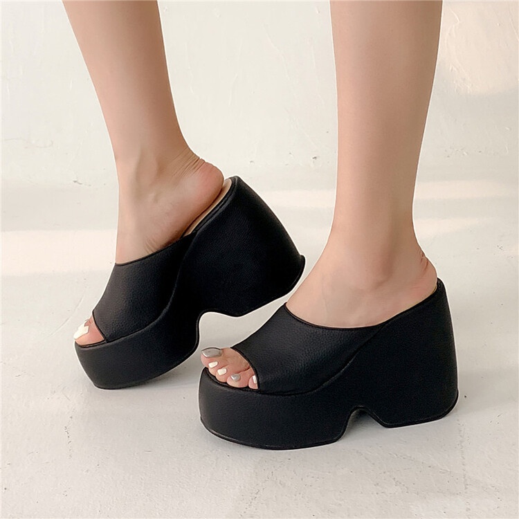 Dép Sandal Cao Gót Đế Xuồng Siêu Cao 12.5cm Thời Trang Mùa Hè Cỡ Lớn 33-43 Cho Nữ
