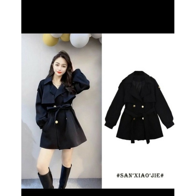 Áo Mangto/Khoác mangto kaki cổ bẻ 2 mẫu tay bo và tay suông, đai thắt eo và chun đai eo hot hit