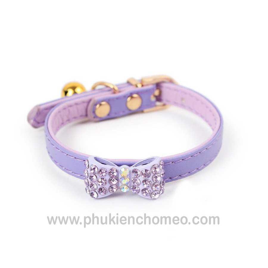 Hanpet.GV- 1230- Panda vòng cổ nơ đính đá cao cấp (- 4711460) vòng cổ chó mèo 3- 7kg