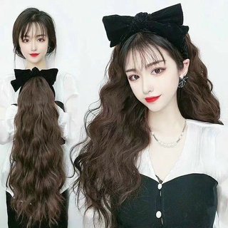 Tóc giả nữ nữa đầu đính cài nơ