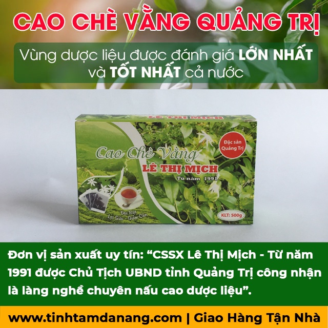 Cao chè vằng Lê Thị Mịch lợi sữa giảm cân cho mẹ sau sinh, Hộp 500gr x 20 miếng đặc sản làm quà