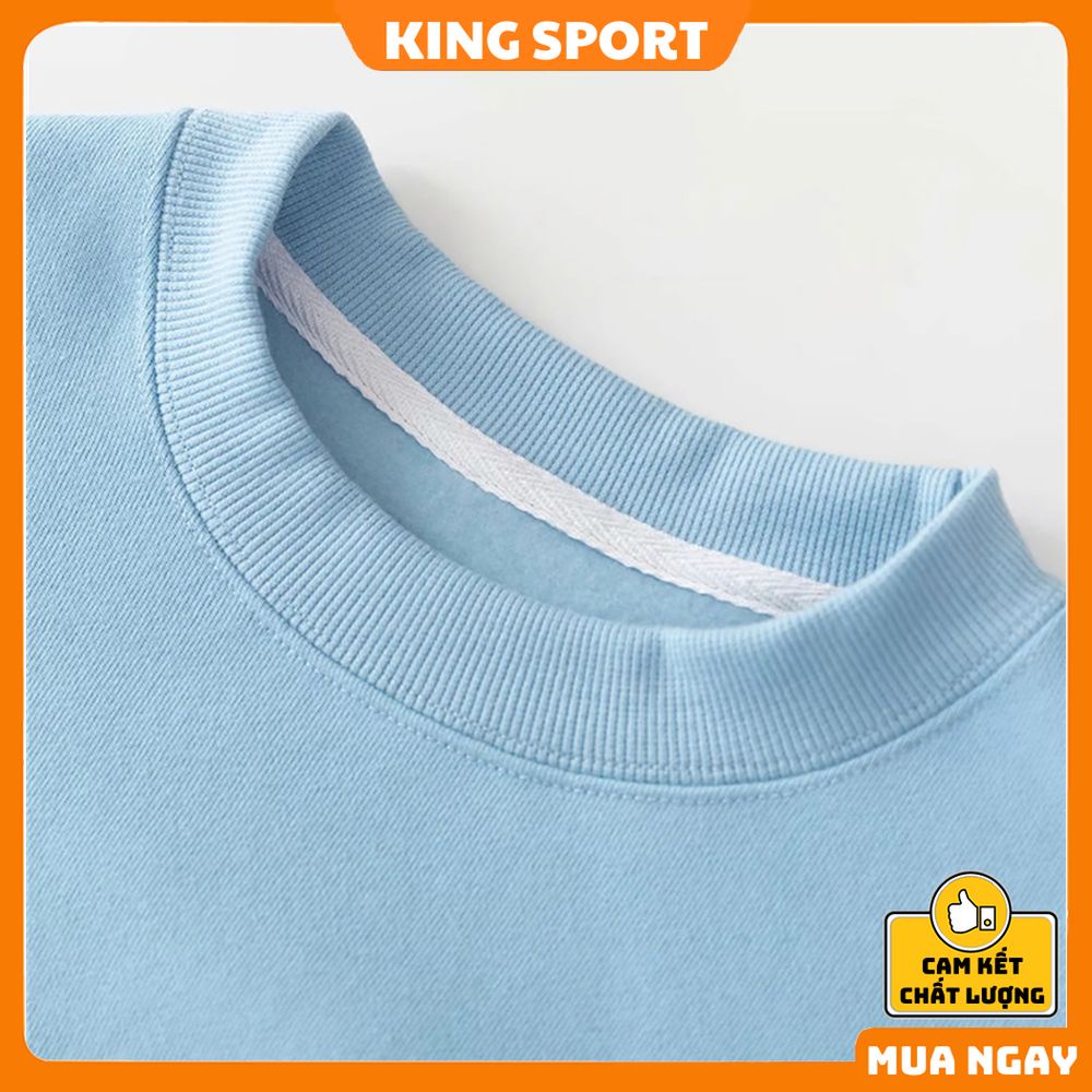 Áo sweater nỉ trơn nam nữ form rộng unisex hàn quốc KING SPORT Áo nỉ trơn cổ tròn dài tay lót nỉ ấm áp cao cấp | BigBuy360 - bigbuy360.vn