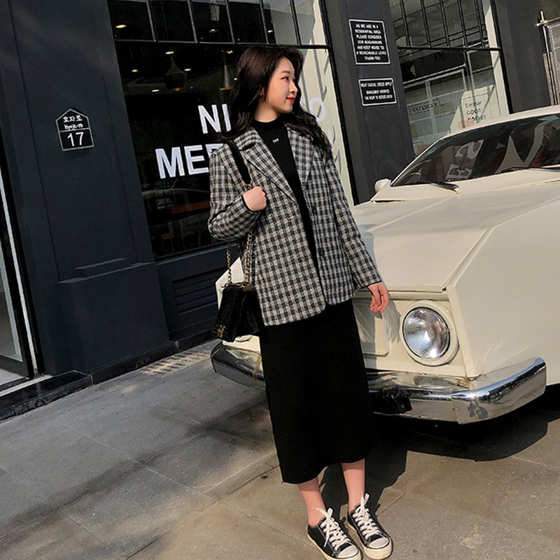 Áo Blazer dạ caro (C23) - HÀNG ORDER