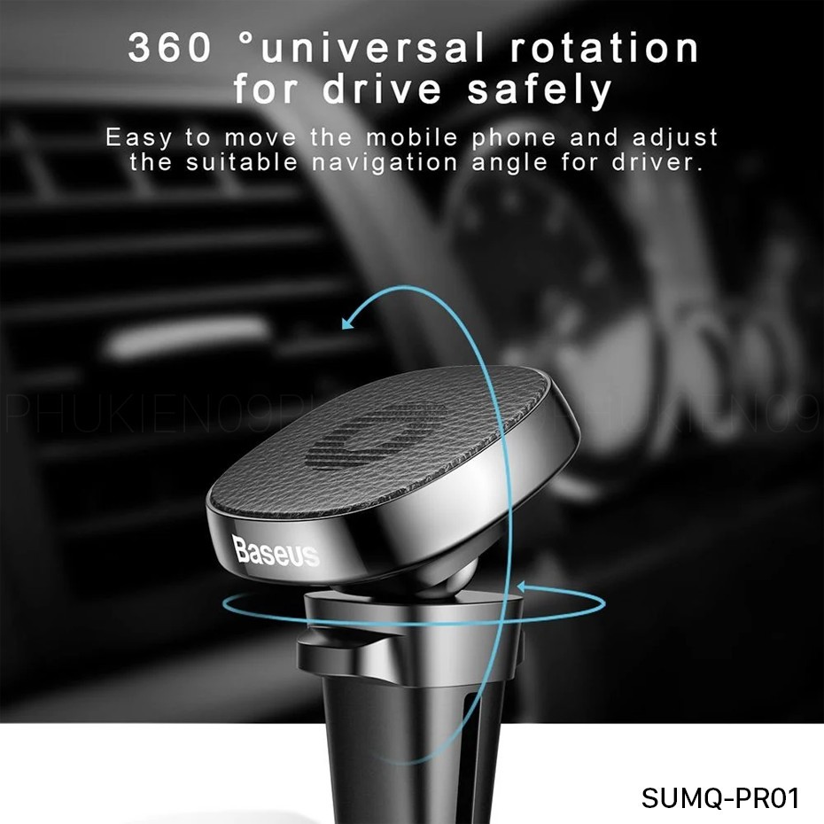 [CHÍNH HÃNG] GIÁ ĐỠ ĐIỆN THOẠI Ô TÔ KẸP CỬA GIÓ HÚT NAM CHÂM BASEUS SUMQ-PR01 | BigBuy360 - bigbuy360.vn