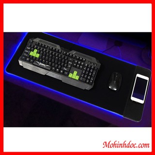Bàn di chuột khổ lớn Signo kiêm sạc không dây - LED RGB