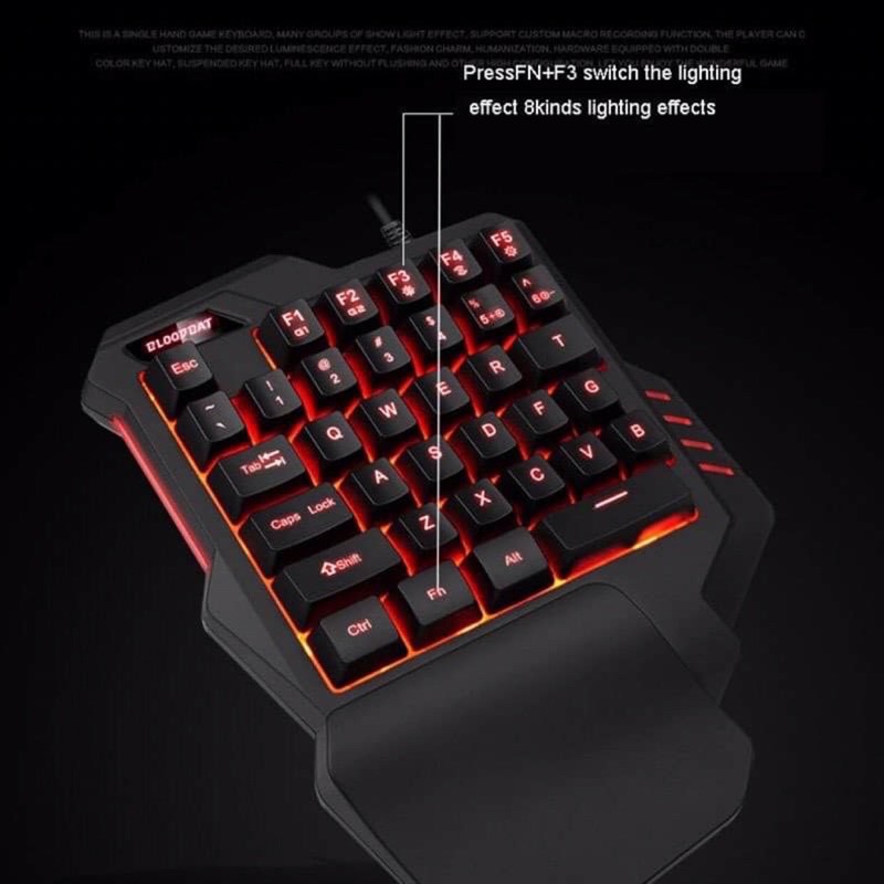 Bàn phím GAMING BLOODBAT G92. Bàn phím 1 tay chơi game tiện dụng