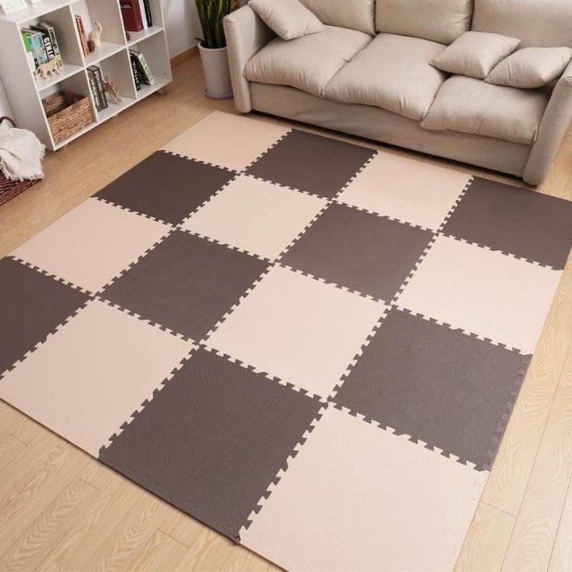 thảm xốp nâu đen và kem 45×45×1cm