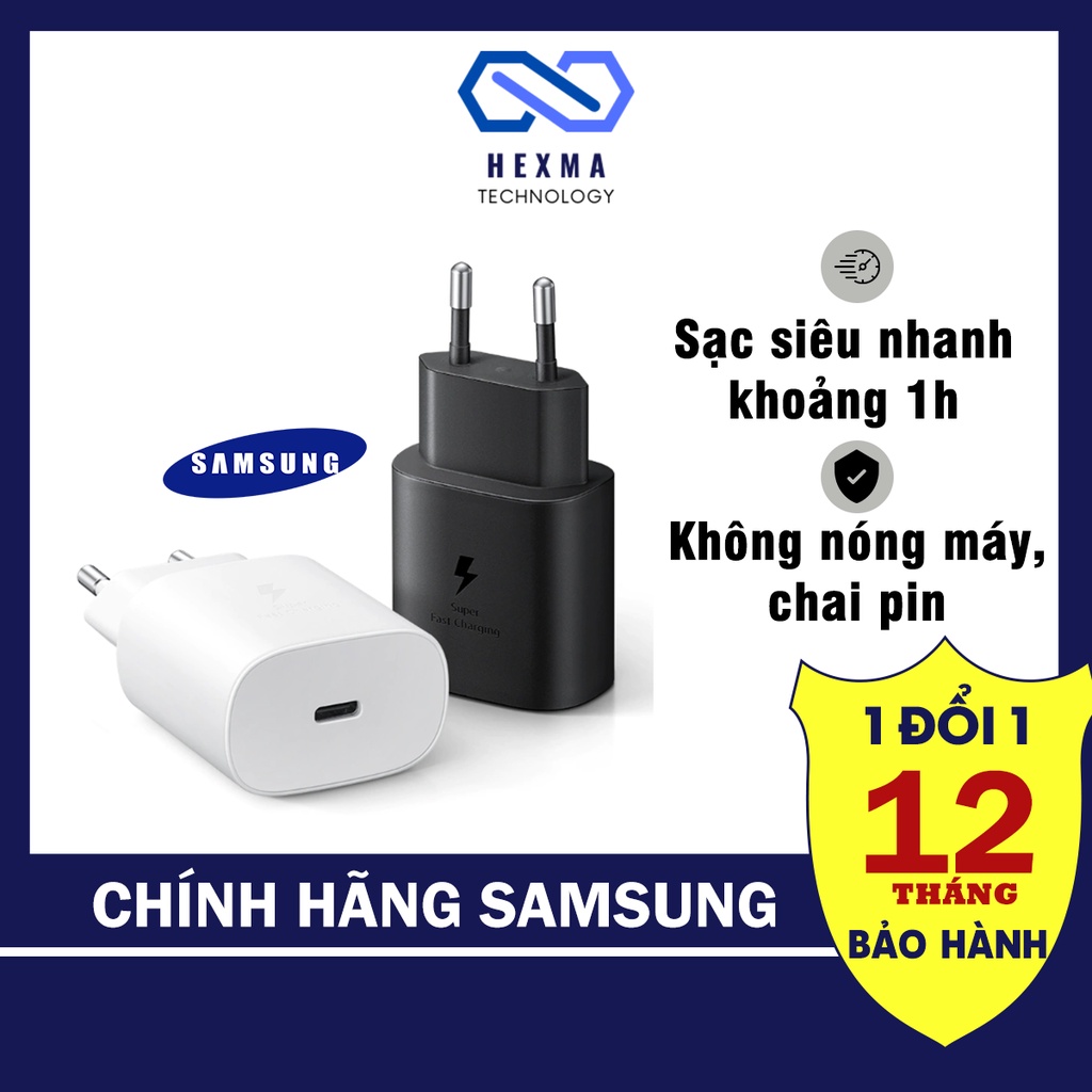 Củ sạc Samsung 25W - Sạc nhanh Samsung chính hãng - Bảo hành 12 tháng
