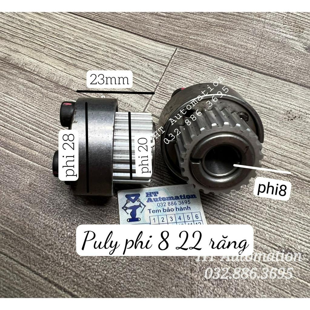 Buly, Puly, Pulley Trục 8mm 22 răng, 16 răng và đồ gá mặt bíc servo 100W