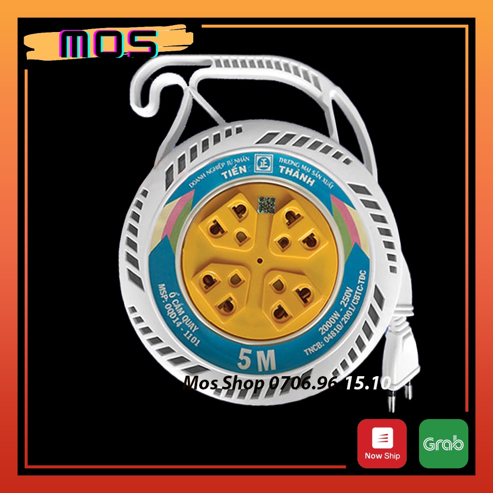 Ổ cắm quay 4 lỗ ⚡⚡1 đổi 1⚡⚡2000W 5m/10m Tiến Thành-Mos Shop