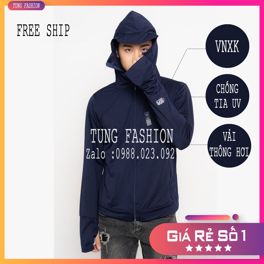 [CỰC RẺ] Áo Chống Nắng Màu Xanh Than Cho Nam | Chất Liệu Vải Thông Hơi Kim Cương Siêu Mát
