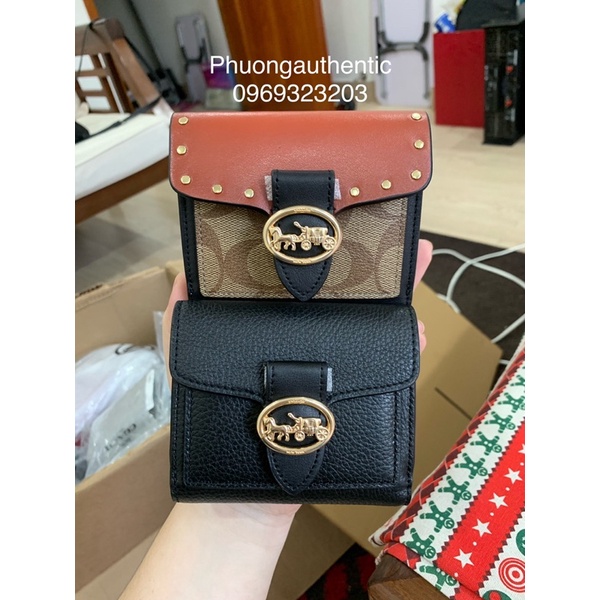Ví Trifold gập Coach logo ngựa siêu đẹp AUTHENTIC