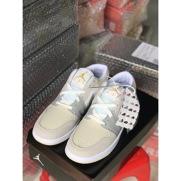 Giày thể thao sneaker JD1 xám xanh thấp cổ nam nữ cao cấp full bill box