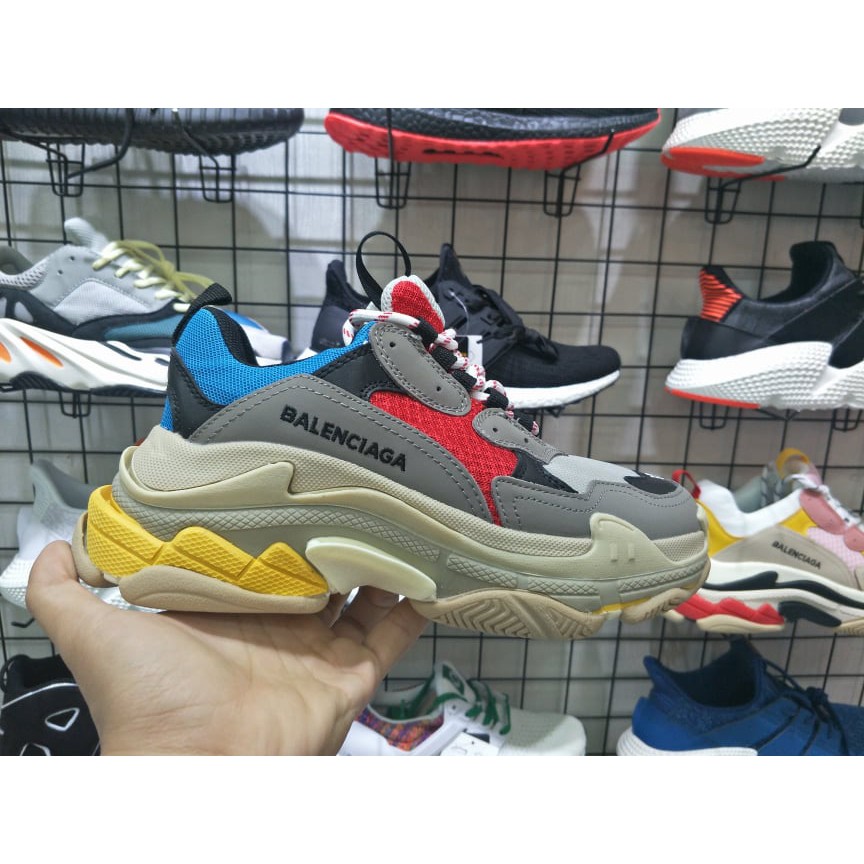 Giầy Balenciaga Triple S Blue / Gris / Red / Black