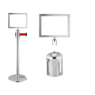 Bảng cắm cột chắn inox, Bảng menu gắn cột chắn inox khổ A3, A4, A5