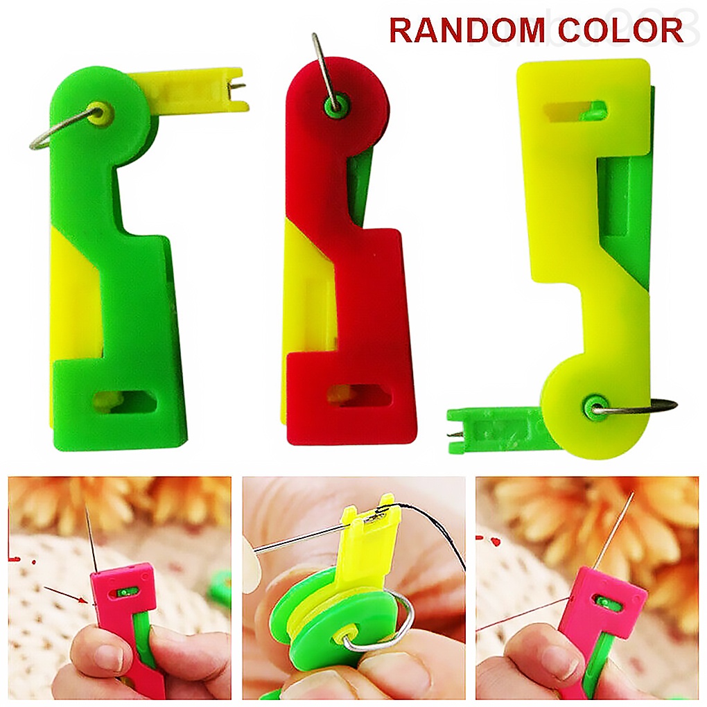 Set 3 Dụng Cụ Xỏ Chỉ Mini Màu Sắc Ngẫu Nhiên Tiện Dụng Cho Thợ May Runbu998