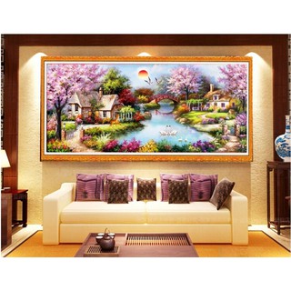 [THÊU KÍN] Tranh thêu chữ thập Tổ Ấm Hạnh Phúc  MN0027-153x82cm