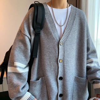 Áo Khoác Cardigan Cổ Chữ V Form Rộng Họa Tiết Kẻ Sọc Thời Trang Xu Hướng Hàn Quốc