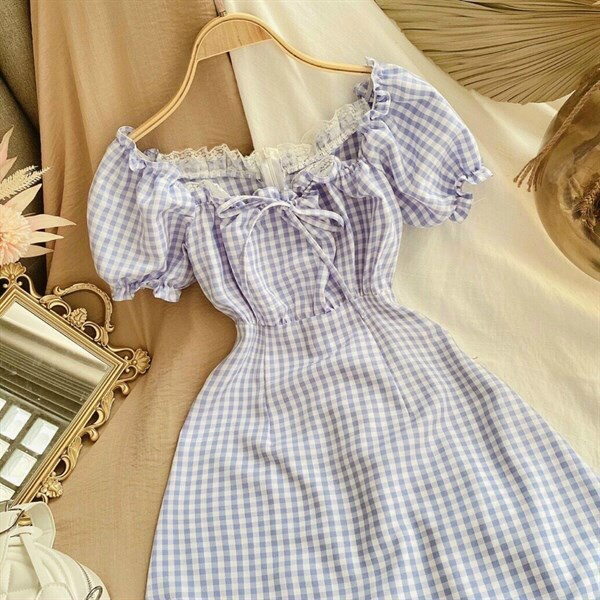 Đầm caro nơ ngực mặc được hai kiểu Zashopp | BigBuy360 - bigbuy360.vn