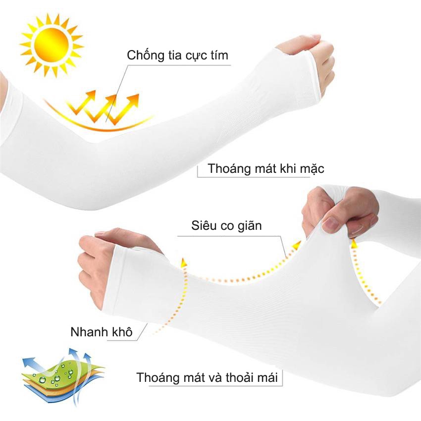 Ống Tay Let's Slim, Bao Tay Chống Nắng, Chống Tia UV Unisex Dành Cho Nam Nữ