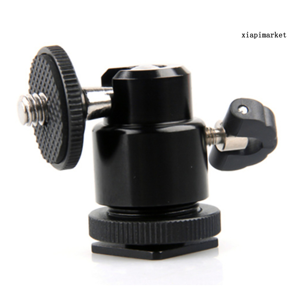 XIA| Standard 1/4 Screw Port Ball Head Convenient Panoramic Metal 360 Degree Swivel Tripod Adapter for Camera