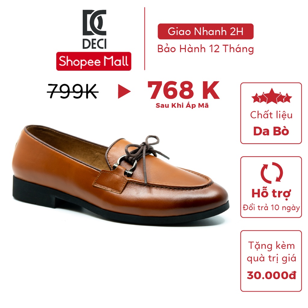 Giày loafer nam DECI kiểu dáng công sở màu nâu GTA-DB13