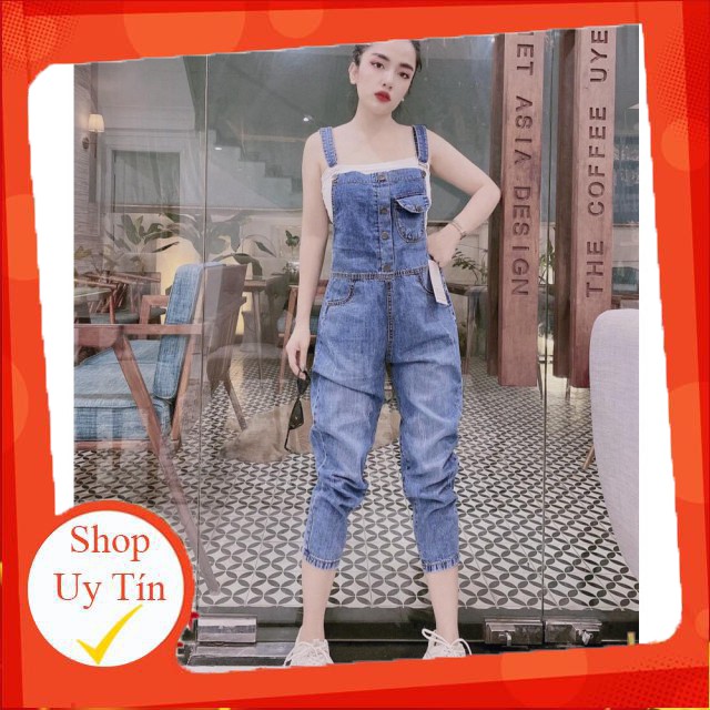 Yếm jean dài nữ 5 cúc SAIGONJEAN phong cách hàn quốc YJ012 - Yếm bò nữ ulzzang | BigBuy360 - bigbuy360.vn