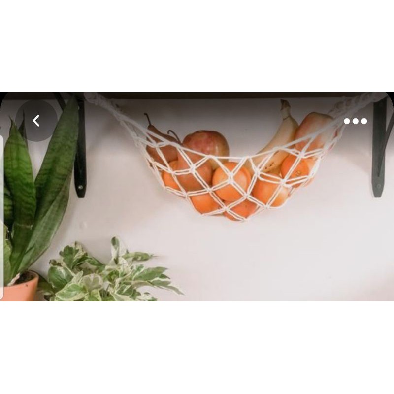 Võng đựng trái cây Macarme tặng kèm 4 khoen treo