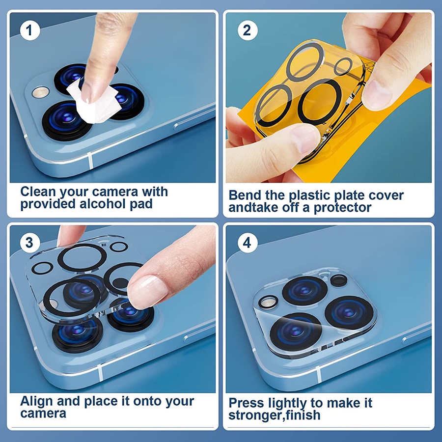 Kính cường lực bảo vệ ống kính camera cao cấp cho iPhone 13 12 Pro Max 11 Pro Max