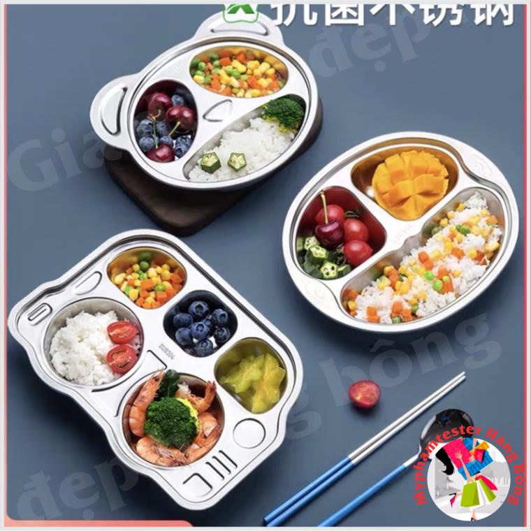 khay cơm,khay ăn dặm cho các bé inox 304 cao cấp 100%