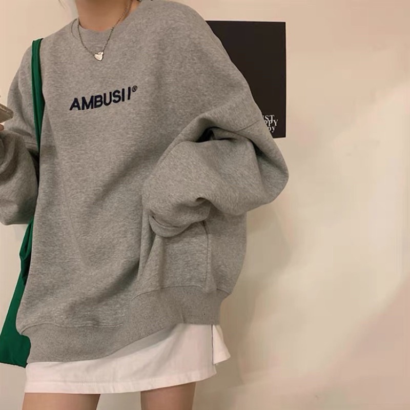 Áo sweater dày dặn AMBUSII, áo nỉ bông nam nữ chất đẹp thời trang giá tốt - Aothunx2