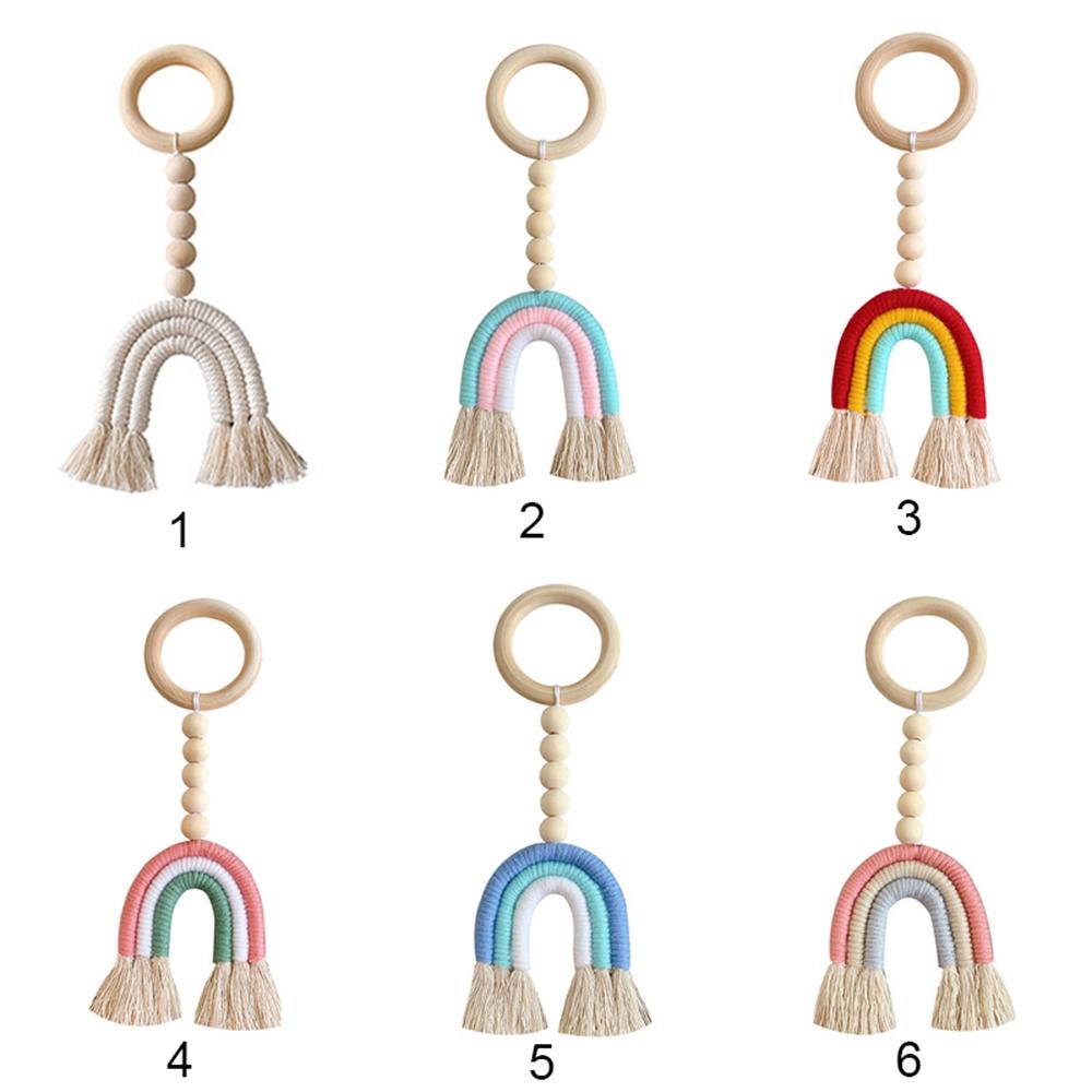 Chuỗi Hạt Gỗ Tua Rua Handmade Phong Cách Boho Treo Tường Trang Trí Phòng Trẻ Em